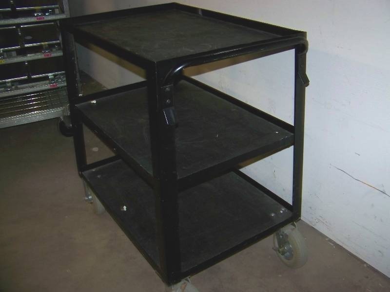 lot 11 image: General Use, Metal, Rolling 3-Shelf Utility Cart