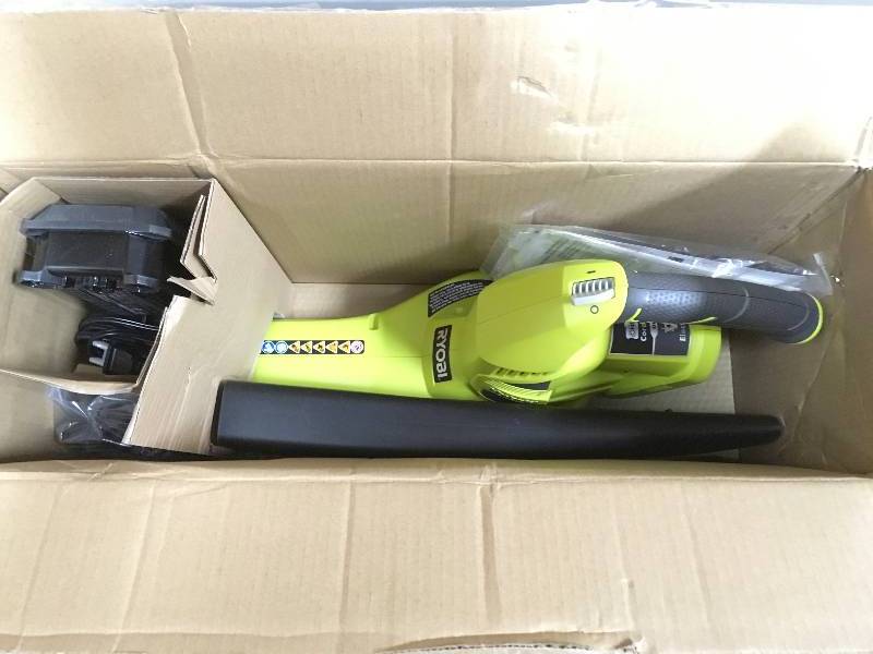 lot 41 image: Ryobi One 150-mph Hybrid Leaf Blowersweeper in like new condition