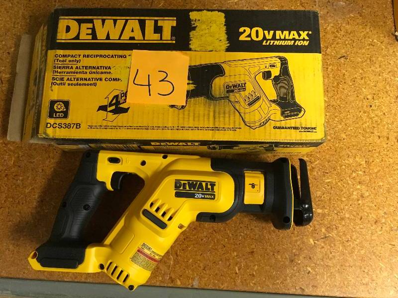 lot 43 image: Dewalt 20-Volt MAX Lithium-Ion Cordless Compact Reciprocating Saw (Tool-Only) not used