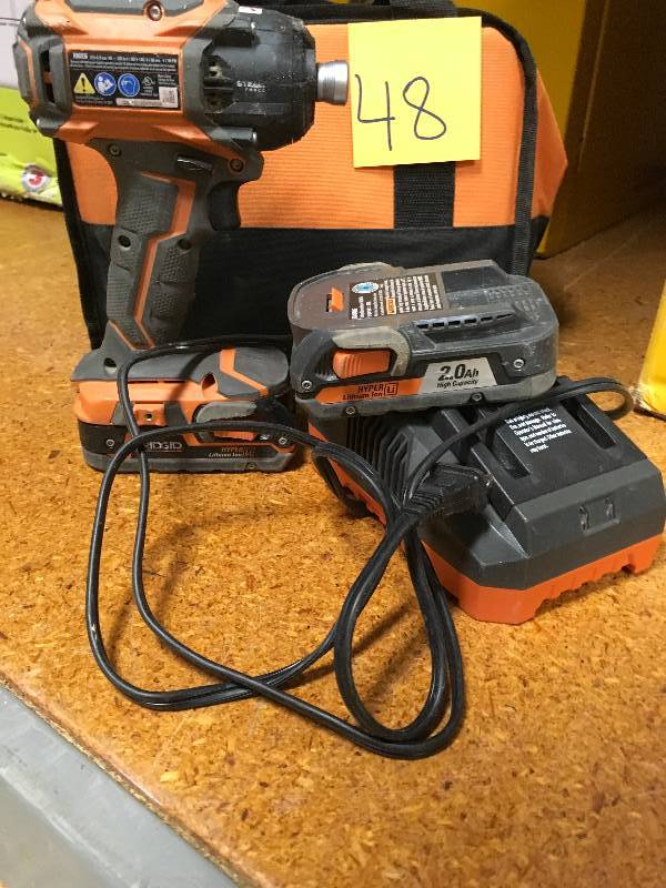 lot 48 image: RIDGID 18v 18 VOLT GENX5 BRUSHLESS 3 SPEED STEALTH FORCE IMPACT DRIVER R86036 used in working condition