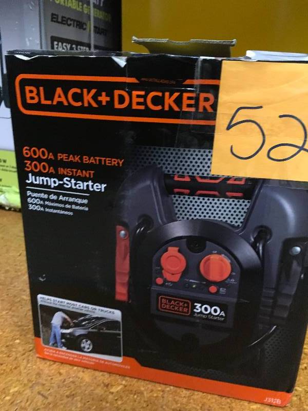 lot 52 image: Black and Decker 300 Amp Portable Jump Starter not used