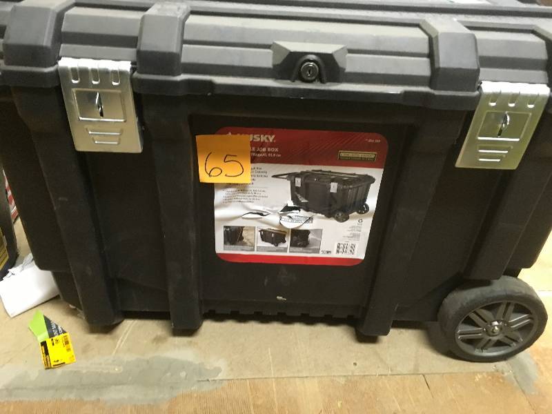 lot 65 image: Husky 37 in. Mobile Job Box Utility Cart Black