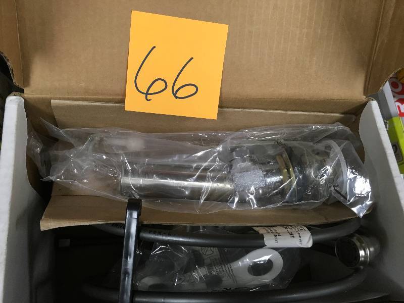 lot 66 image: Delta Victorian 4 in. Centerset 2-Handle Bathroom Faucet with Metal Drain Assembly in Stainless not used