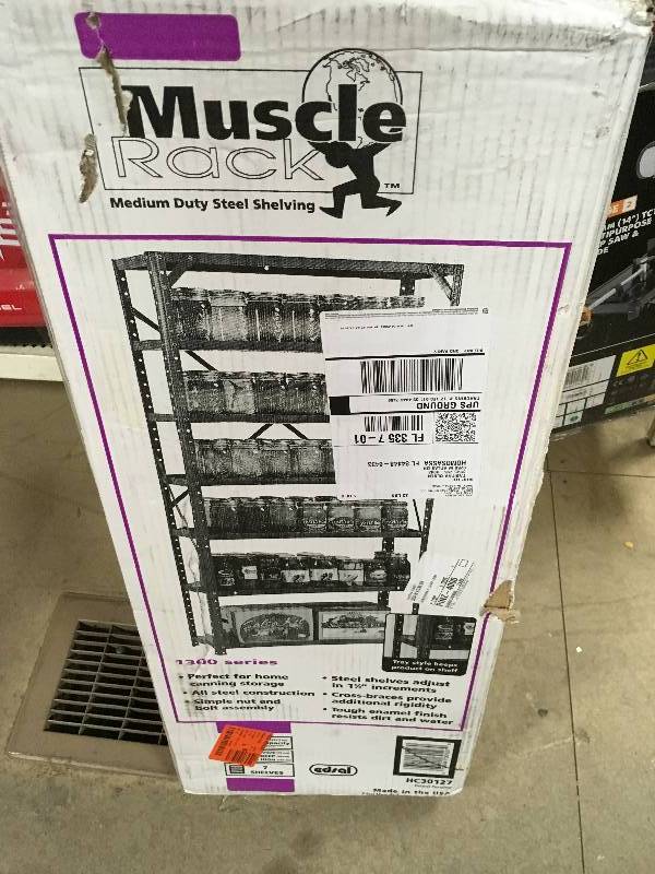 lot 84 image: Edsal HC30127 Steel 7-Shelf Shelving Unit, 750 lb Capacity