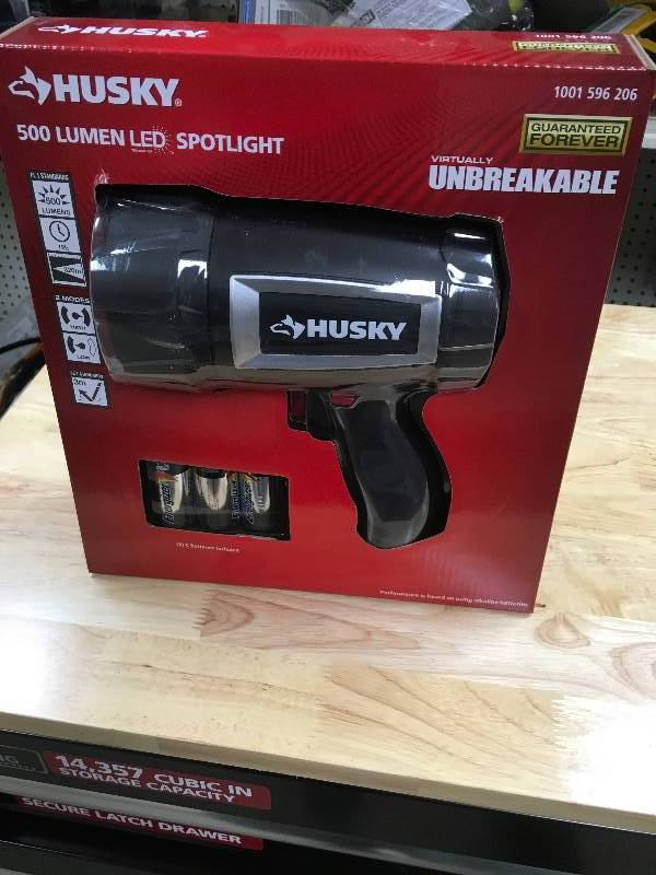 lot 94 image: Husky-500-Lumen-LED-Spotlight-Unbreakable new