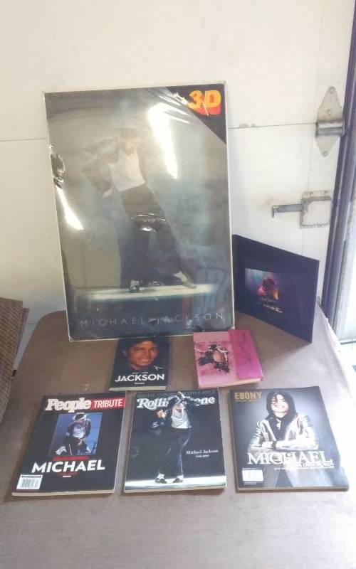 lot 15 image: Michael Jackson 3-D Poster, Tribute Books & Misc