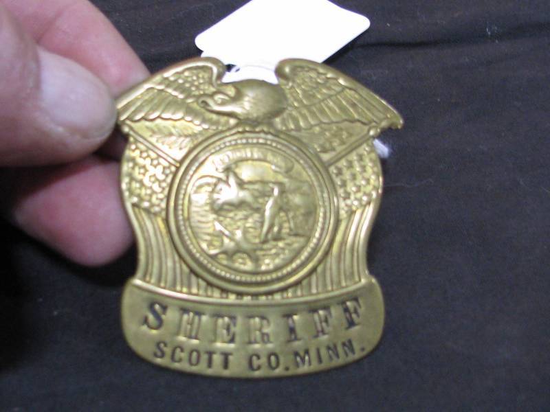 lot 10 image: Sheriff Scott County, Mn. Retired Hat Badge