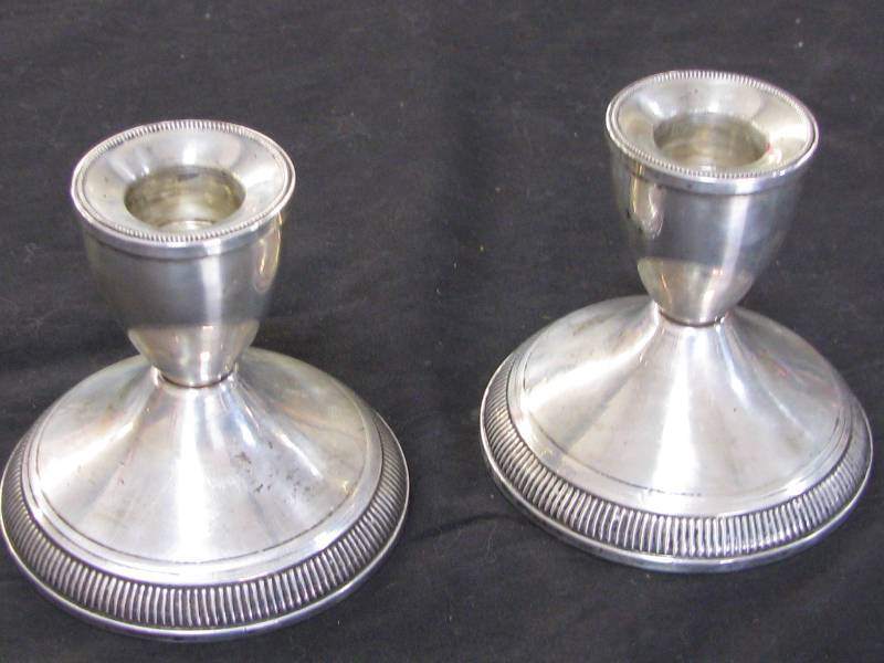 lot 15 image: Sterling Silver Candle Holders