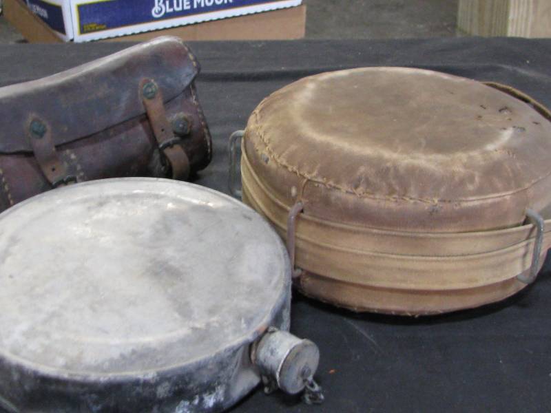 lot 42 image: Vintage Canteens and Pouch