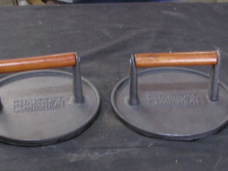 lot 62 image: Cast Iron BaconMeat Press