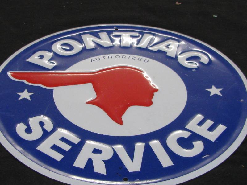 lot 64 image: Metal Pontiac Service Sign