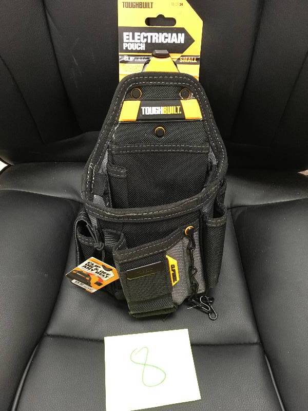 TOUGHBUILT 7.5 in. 13-Compartment Small Electrician Pouch, Black new