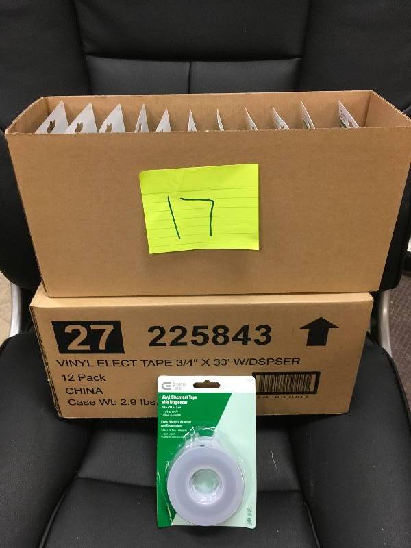 34 in. x 33 ft. Vinyl Electric Tape with Dispenser new