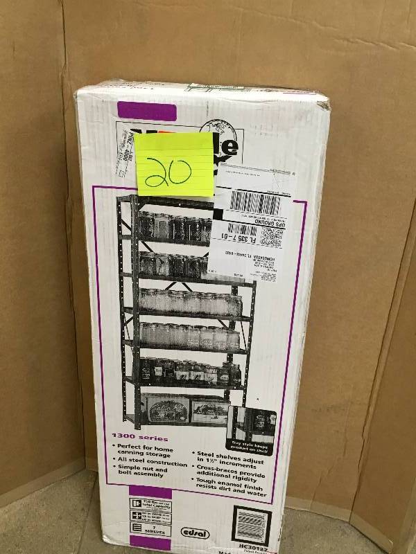 Edsal 60 in. H x 30 in. W x 12 in. D Steel Canning Shelving Unit in Gray not used