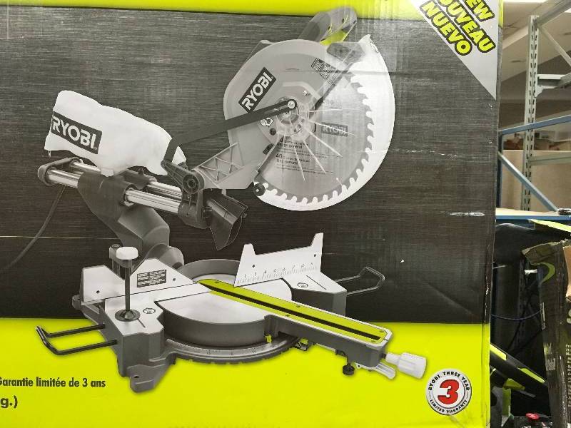 Ryobi 15 Amp 12 in. Sliding Miter Saw with Laser in good condition