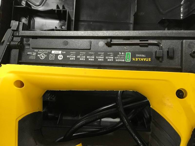 Stanley 1 in. Electric Brad Nailer in working conditions