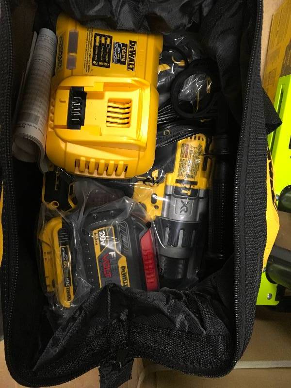 DEWALT FLEXVOLT 60-Volt and 20-Volt MAX Lithium-Ion Cordless Brushless Combo Kit (2-Tool) w 2Ah and 6Ah Batteries and Charger in good condition
