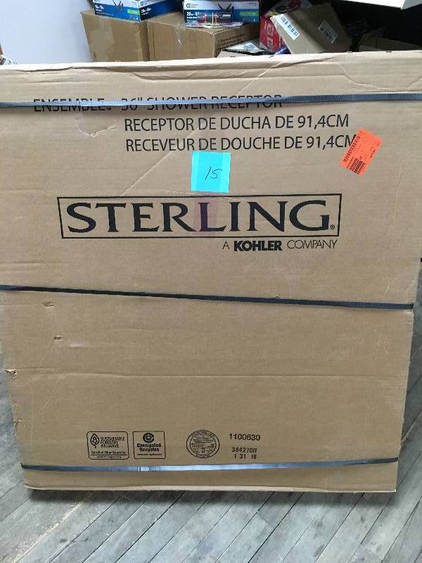 Sterling 72101100-0 White Ensemble Ensemble 36 x 34 Shower Receptor not used