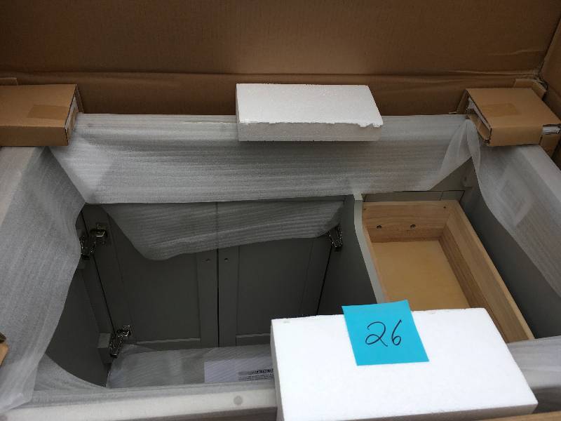 Foremost Ashburn 36 in. W x 21.75 in. D Vanity Cabinet in Grey not used