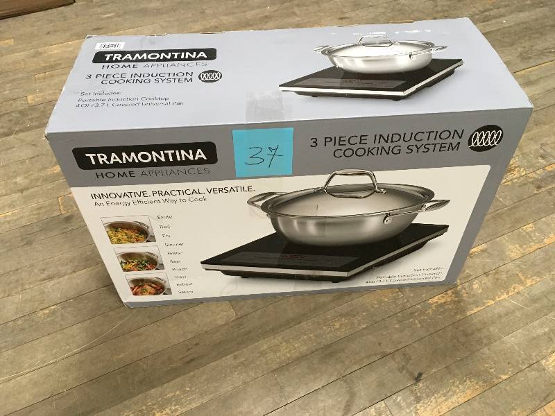 Tramontina 3-piece Induction Cooking System 4 Quart Covered Pan Cookware Sealed open box in good working condition