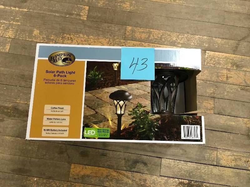 Hampton Bay Bronze Solar LED Fan Cage Pathway Lights 6 pack new