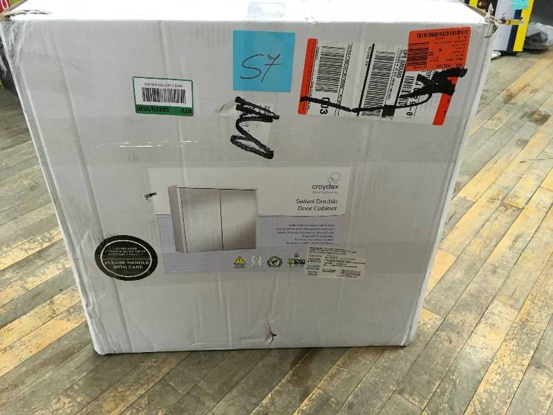 Swivel 18-12 in. H x 23-3150 in. W Frameless Surface-Mount Bathroom Medicine Cabinet with Swivel Mirrors in White not used