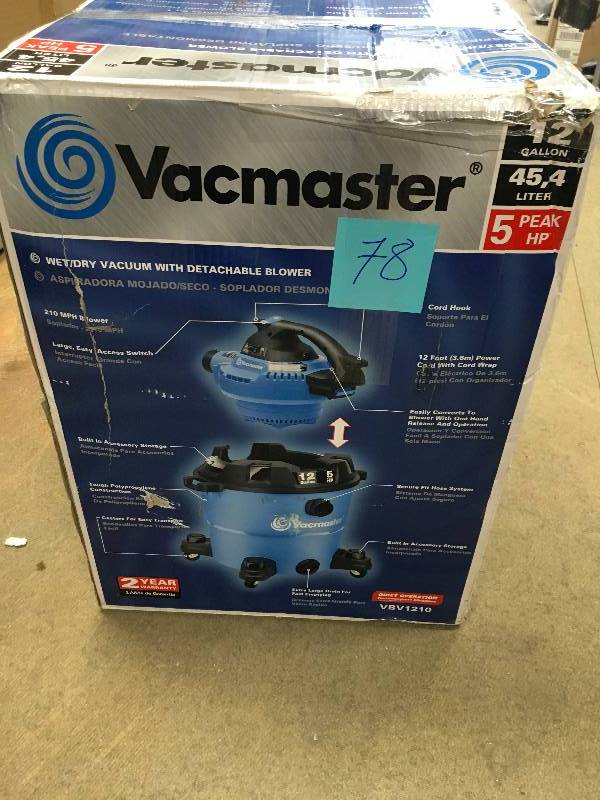 Vacmaster 12-gal. WetDry Vacuum with Detachable Blower in good condition
