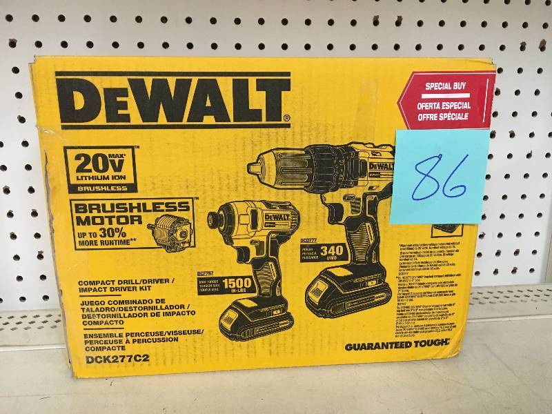 DEWALT 20-Volt MAX Lithium-Ion Cordless Brushless DrillDriver and Impact Combo Kit (2-Tool) w(2) Batteries 1.5Ah and Charger new