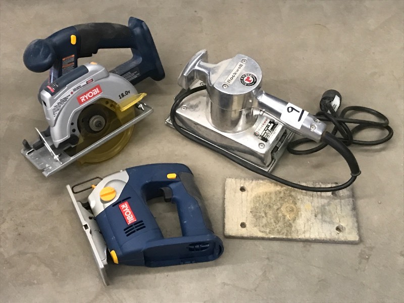 lot 9 image: Jigsaw, Circular Saw, Sander