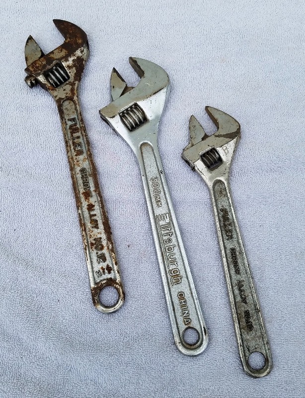 Fuller & Pittsburgh Tools Adjustable Wrenches 10 & 12 Inch Bygland