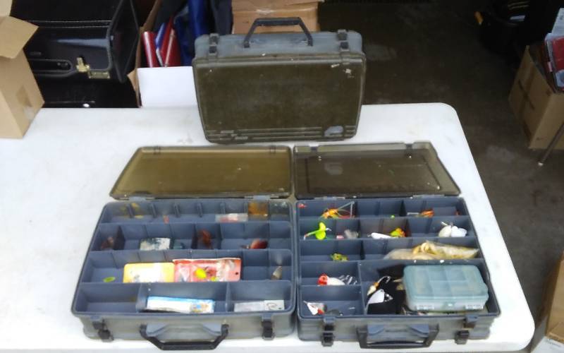 lot 50 image: 3-Plano Double Sided Tackle Boxes With Contents
