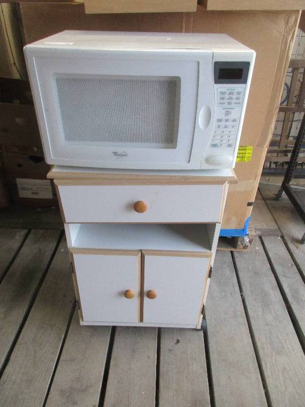 lot 98 image: Microwave and kitchen cart
