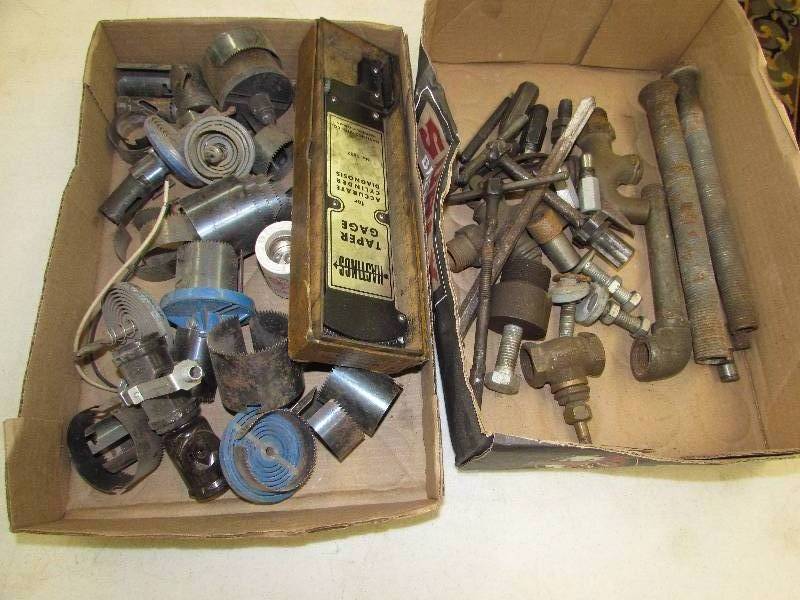 lot 240 image: TWO FLATS OF MISC TOOLS