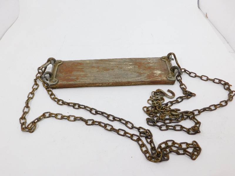 Vintage Chain Link Swing With Board Seat