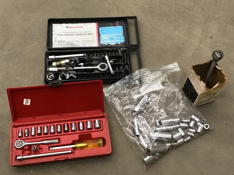Lot Of Assorted Sockets, (2) Socke...