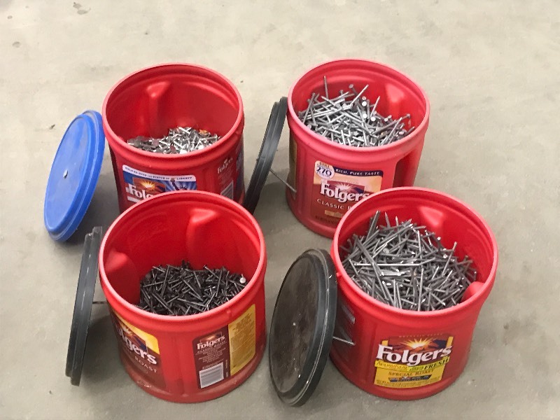 Lot Of (4) Coffee Cans Full Of Asso...