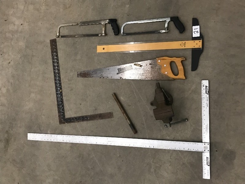 Lot Of Assorted Hand Tools, Bench V...