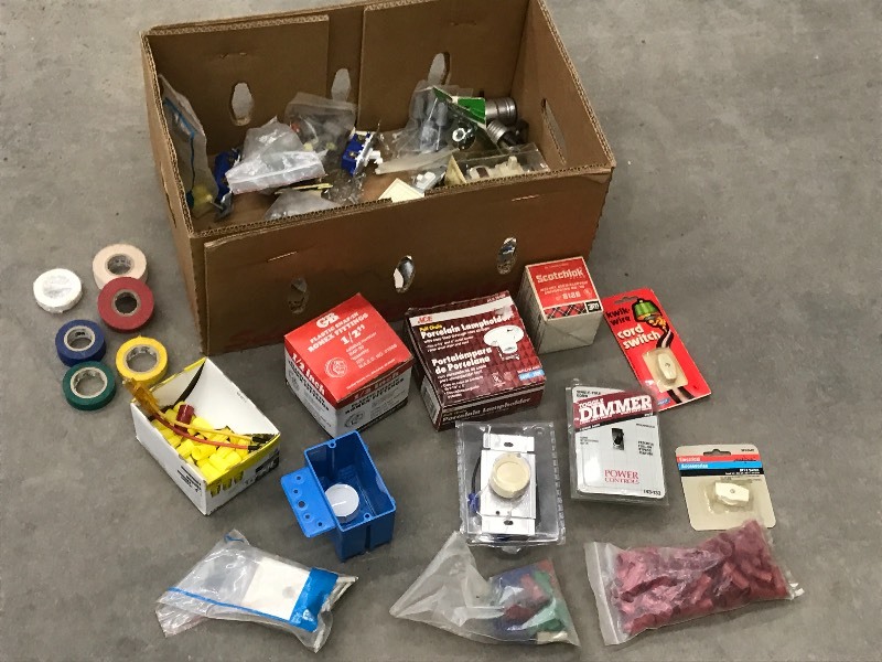Box Of Assorted Electrical Supplies...