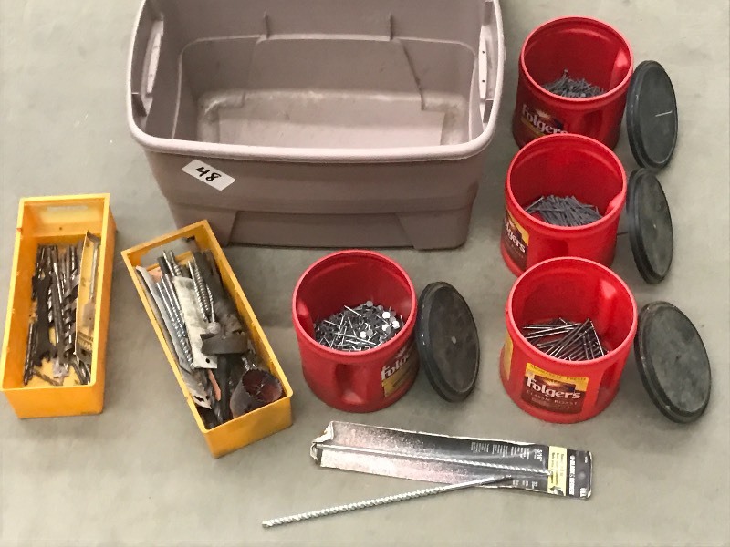 Box Of Assorted Cans Of Nails, Asso...