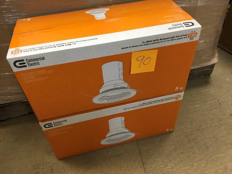 Commercial Electric 5 in. White Recessed Baffle Trim (6-Pack)