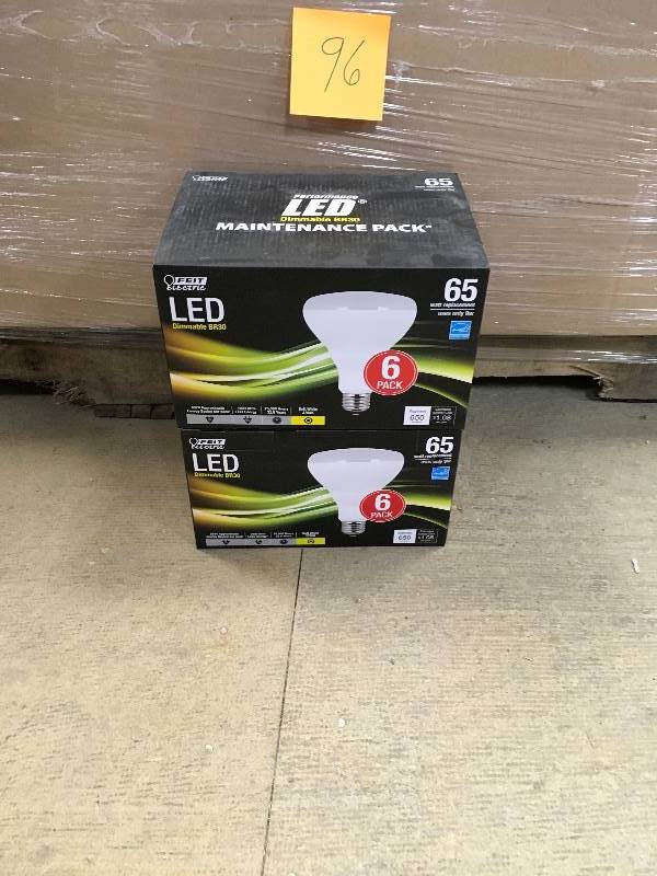Feit 65W Equivalent Soft White BR30 Dimmable Enhance LED Light Bulb  Set of 2 New