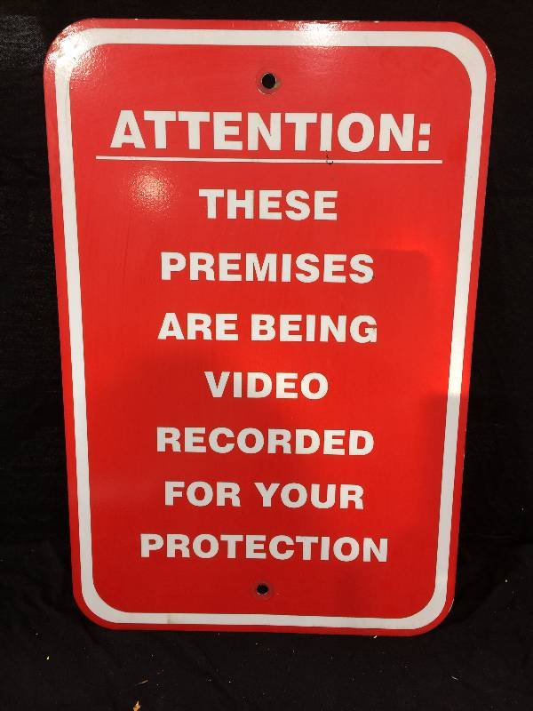 lot 44 image: Metal surveillance sign