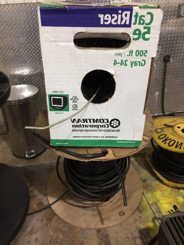 lot 119 image: Cat 5 computer wire and reel of wire