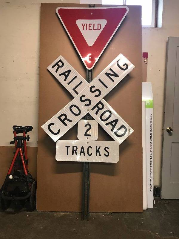 lot 168 image: Yield  Railroad crossing street signs