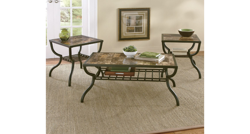3-Piece Faux Marble Table Set open ...