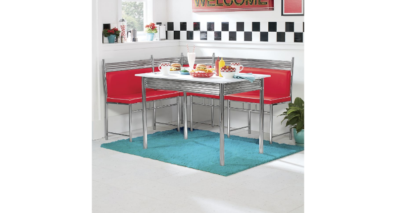 Retro Dining Nook with Table open b...