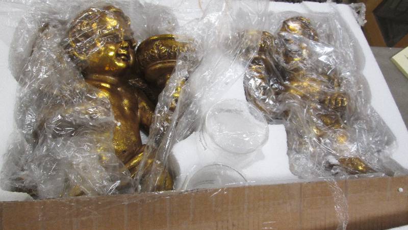 Set of 2 Cherub Sconces open box Re...