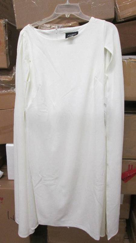 Ashro Ivory Sheath Dress with Attac...