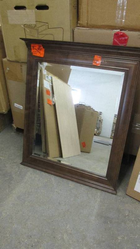 Beveled Wood Framed Mirror, left co...