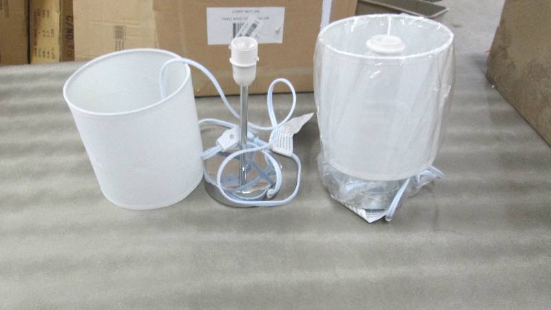 2 Small Bedside Lamps- one shade is...